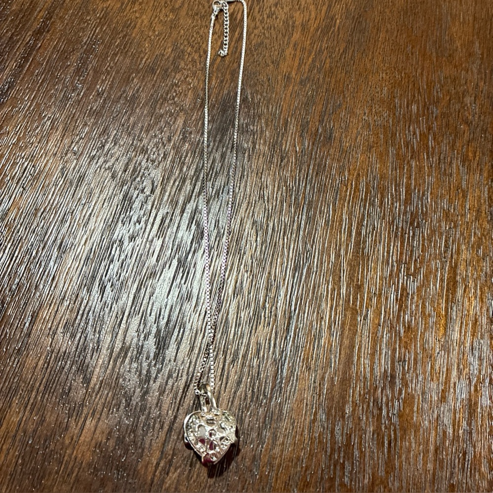Swarovski Blue Heart Necklace with Silver Accents - Picture 3 of 5